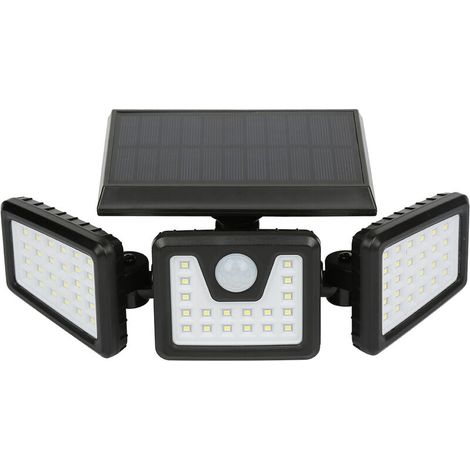 Solar-Wandstrahler, Außen-Solarlampe mit 3 Köpfen, 70 LED-Bewegungsmelder (1/5)