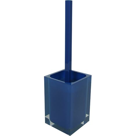 GEDY Auckland Scopino WC Blu, Misure e Peso: 37,5X9,8X9,8 CM & 0,855 kg, Realizzato in Resina Trasparente di Alta qualità, Scopino per WC Design di R&S Gedy, Fatto a Mano, 2 Anni di Garanzia (1/5)