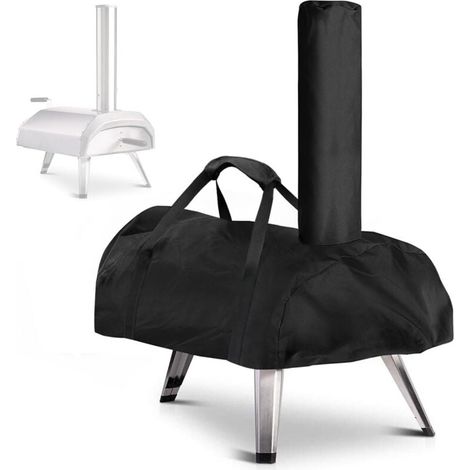 Pizzaofenabdeckung für Ooni Karu 12 – Wasserdicht – Wetterfest – Oxford-Gewebe – Für Pizzaöfen – Schwarz – 81 x 42 x 21 cm (1/4)