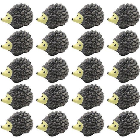 Lot de 20 mini figurines de hérissons, décorations miniatures d'animaux pour plantes en pot-1.20X0.20X0.20CM (1/4)