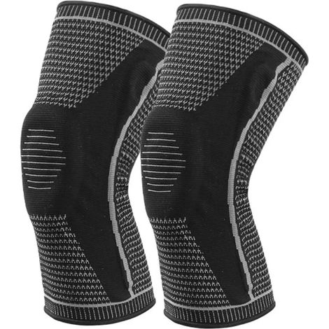 Sport-Knieschützer, stabile Kniebandage mit seitlichen Stabilisatoren, für Fitness, Klettern (Schwarz, M) (1/5)