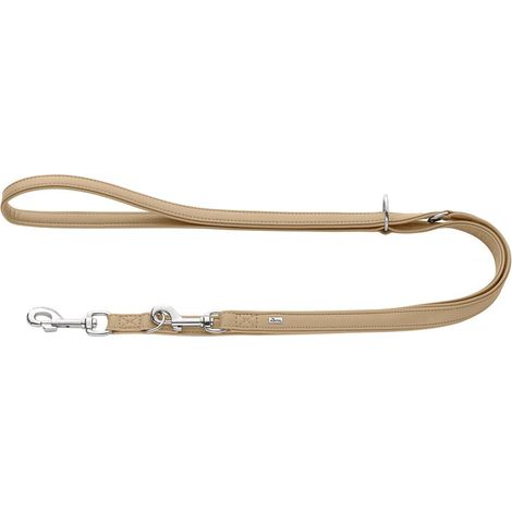 Amalfi Laisse réglable pour Chien, Couleur : Beige, végétalien, Cuir synthétique Aspect Nappa, 3 Positions, Doux, Facile d'entretien, Couleur Brillante, Taille : 15/200 (1/5)