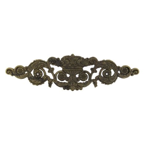 Ouvre&Déco – Décoration motif Vasque fleurie antiquité en Laiton imitation Rouille, modèle MOTIF