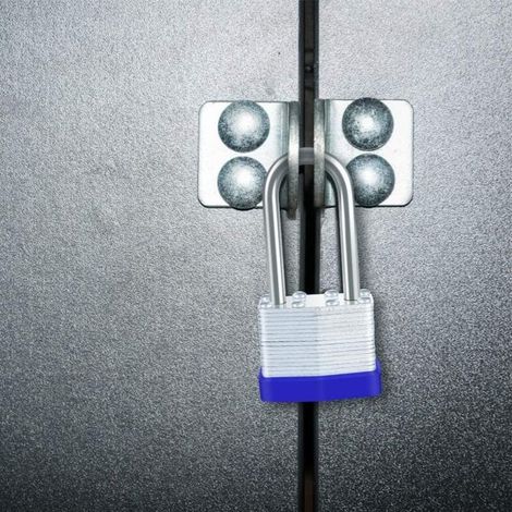Cadenas d'extérieur en acier laminé de 40 mm, lot de 2 cadenas haute sécurité étanches, longue poignée en acier (1/5)