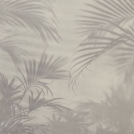 papier peint panoramique feuilles de palmier gris  - Komar