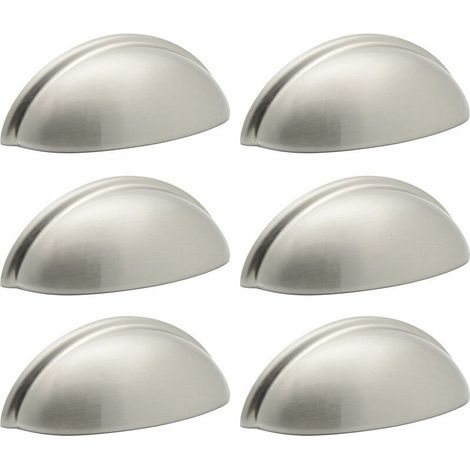 Poignée De Porte - 76 mm Entraxe - Nickel Brossé - Pour Armoire Et Tiroir - 6 Pièces (1/5)