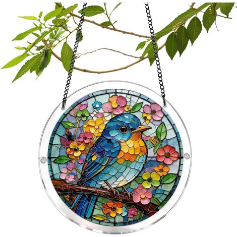 Puzzle Sonnenfänger Buntes Acryl Puzzle mit Vogel und