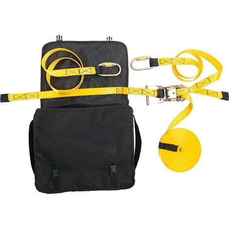 Portwest Temporary Orizzontale Lifeline, Colore: Giallo/Nero, Misura: Reg, 20 metri