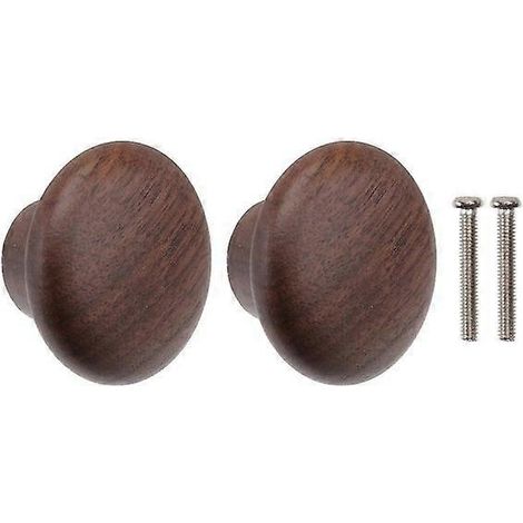Lot de 2 poignées de porte de placard/armoire en bois massif à un trou