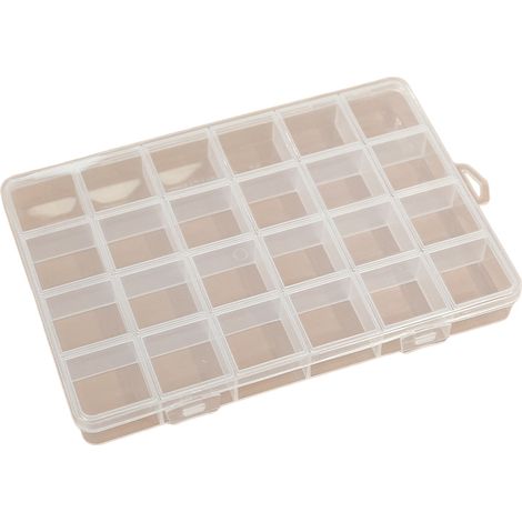 Boîte de rangement en plastique transparent multifonctionnelle pour pièces électroniques, accessoires, perles et outils, 15 ou 24 compartiments (19,5 x 13,5 x 2,4 cm).