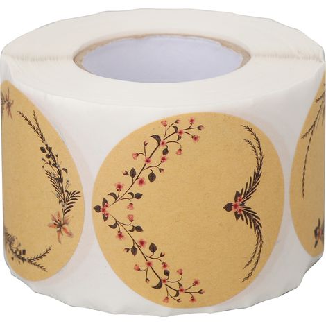 Étiquettes adhésives kraft rondes 500 pièces pour emballage cadeau, bouteille de parfum et rangement DIY (1/5)