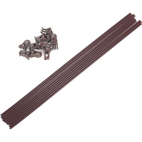 Lot de 10 tuteurs pour plantes d'intérieur avec 10 pinces, tiges de 50 cm en acier flexible (1/5)