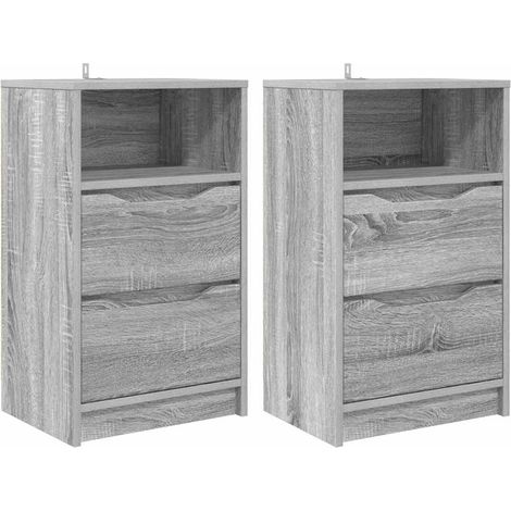 Bedside Tables with Drawer 2 pcs Grey Sonoma 40 x 30 x 467 cm vidaXL