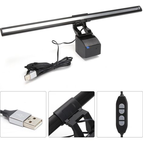 Lámpara de pantalla regulable, apta para pantallas de ordenador, diseño táctil, iluminación sin parpadeos y respetuosa con la vista, diseño óptico asimétrico, alimentación por USB.