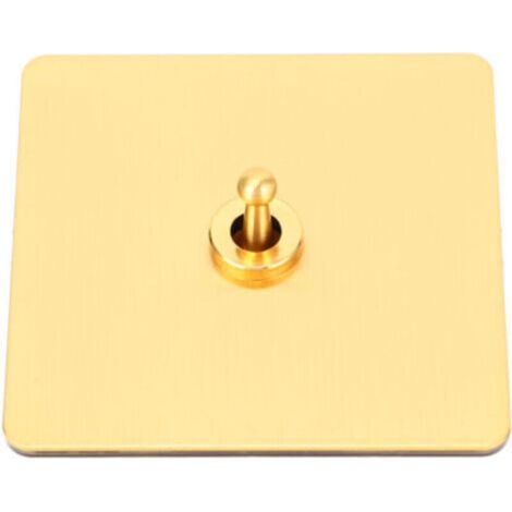 Interruptor basculante AC250V, 1 botón, 2 vías, panel de acero inoxidable color oro y base aislante de PC (1/5)