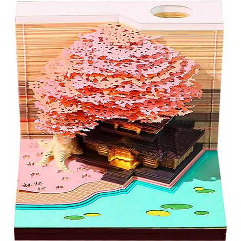 3D 2025 Calendar, 2025 Desk Calendar with LED Light, Carved Paper Calendar, Notepad, DIY Decoration, Christmas Gift (1/5)