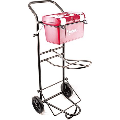 Carrello portasella e porta bauletto in metallo con ruote ed impugnatura