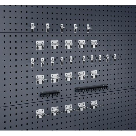 Werkzeughaltersortiment 32-tlg.verzinkt f.Lochplatten BOTT (1/2)
