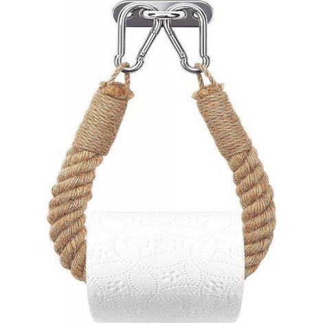 Porte-Papier - Corde De Jute Naturelle - Métal - 53 Cm - Salle De Bain Cuisine (1/4)