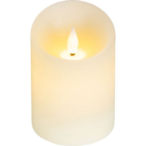 Vela de cera led, con parte superior curva, color crema ø7,5 x 10,5 cm