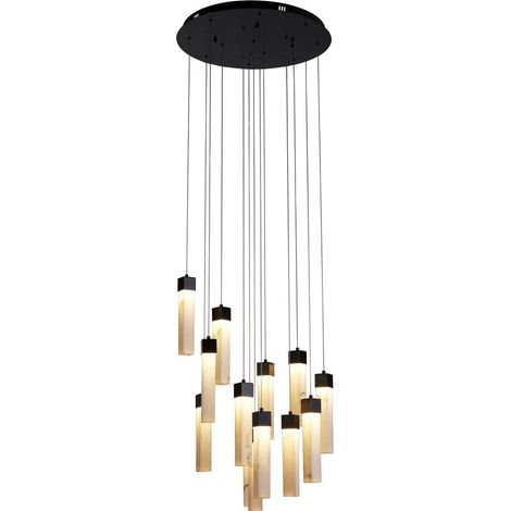 Searchlight Moonbeam Lampada a sospensione da soffitto a 13 luci, metallo nero e resina marmorizzata (1/3)