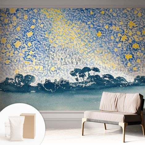 Papier peint intissé décoratif pour salon chambre et cuisine Facile à poser avec colle Abstraction stellaire 312x219 cm (1/5)