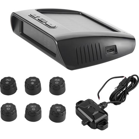 Mophorn RV-Reifendrucküberwachungssystem, 7,3–116 PSI, universelles kabelloses TPMS mit Solarladung, 6 Sensoren, 5 Alarmmodi, Echtzeitanzeige