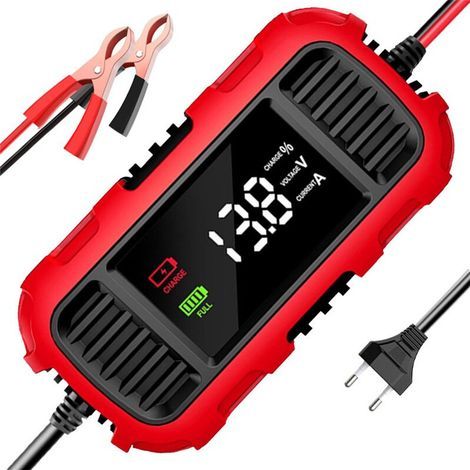 Chargeur de Batterie de Voiture 12 V 2 A avec Affichage Numérique, Outil de Charge de Batterie Intelligent, Chargeur D'Entretien pour Voiture et (1/2)