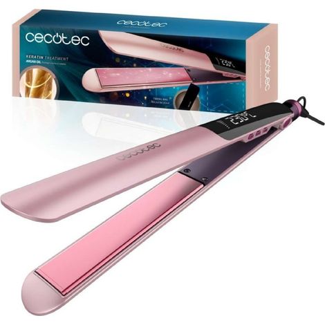 Cecotec Plancha de Pelo Estrecha Lisse Keratin Essence Cotton Candy. Función HeatMax, 130-230ºC (1/5)