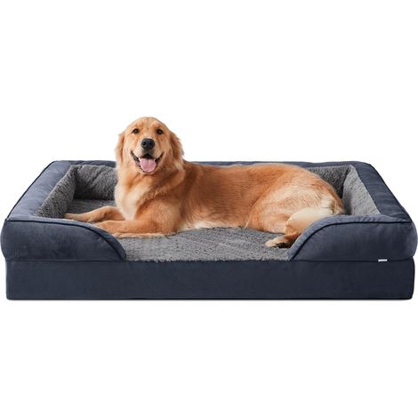 Letto ortopedico per cani JOEJOY Large XL, in memory foam, fodera sfoderabile e lavabile, struttura a nido d'ape e fodera impermeabile, grigio scuro (1/5)