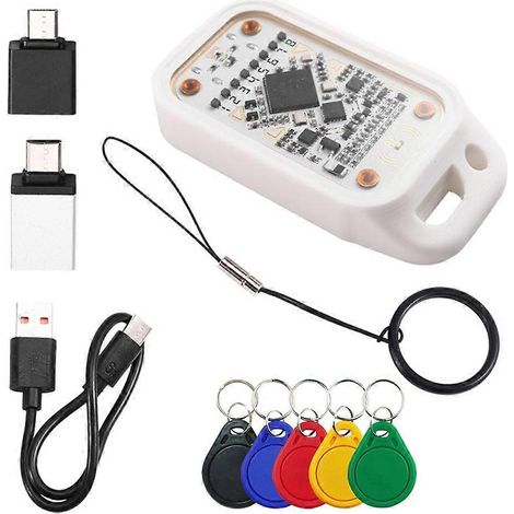 Le lecteur simulateur de puces intelligentes RFID Chameleon V3.0 prend en charge la copie d'étiquettes de cartes à puce IC ID 125K 13,56 MHz et la lecture/écriture NFC, et est livré avec 5 porte-clés (1/5)