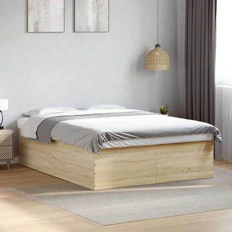 Bettgestell Sonoma-Eiche 150x200 cm Holzwerkstoff (1/5)