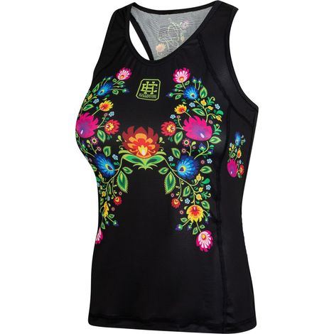 Damen-Tanktop aus technischem Material, Größe XS, schwarz