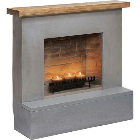 Camino Effetto Cemento a Candele TAGU ZenFlame Rolf Grigio (1/5)
