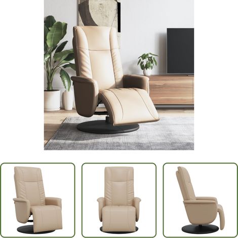 Liegeplatz -  Relaxsessel mit Fußteil Cappuccino-Braun Kunstleder