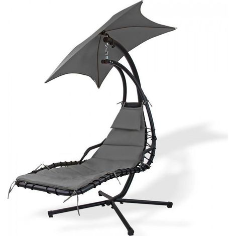 Fauteuil suspendu avec support 'Orlando' - Gris