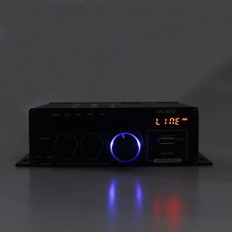 Amplificatore audio da 40W + 40W con telecomando, amplificatore di potenza a canali Bluetooth 2.0 per auto e casa (1/5)