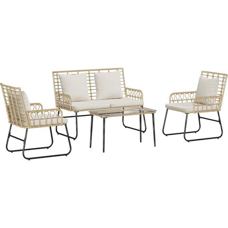 Ensemble de meubles de jardin 4 pcs Mobilier de jardin Noir et anthracite (1/5)