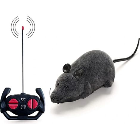 Souris électronique sans fil pour animaux de compagnie avec télécommande et roue d'exercice (1/5)