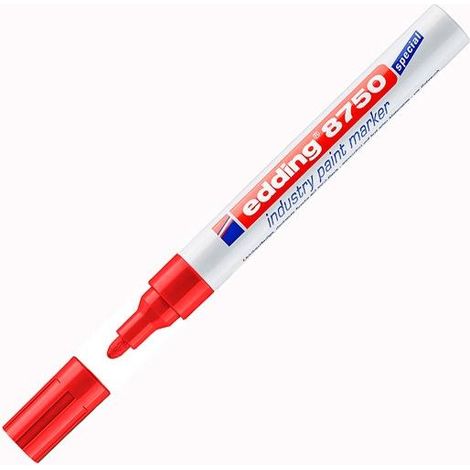 EDDING MARCADOR PERMANENTE DE TINTA OPACA INDUSTRIAL 8750 ROJO