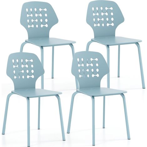 Set of 4 Dining Chair Metal Kitchen Bar Chair Stool Armless Accent Side Chair (1/5)