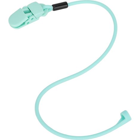 Clip pour appareil auditif en silicone anti-perte avec cordon, accessoire de fixation pour appareils auditifs mono-auriculaires, bleu lumineux. (1/5)