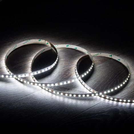 Tira LED 12V SMD 120 LED/m 5m 10W/m 1000lm/m Ancho 8mm Corte 2,5cm IP20 6000K Blanco Frío (1/3)
