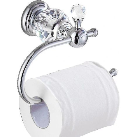 Portarrollos de papel higiénico de latón, serie Crystal, cromado pulido. (1/3)