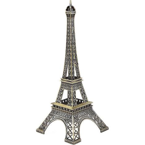 Bronzefarbene Pariser Eiffelturm-Figur, Statue, Vintage-Legierungsmodell, Dekoration, 25 Cent (1/5)