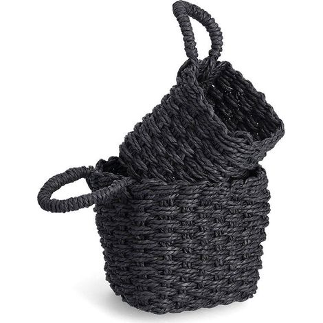 Paniers de rangement avec poignée, galon en papier, 2 pièces (1/5)