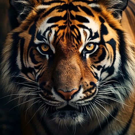 Tableau sur toile vertical tigre 30x30 cm - Impression sur Toile Murale Décorative - Image imprimée en HD sur Toile - Toile sur Châssis en Bois FSC - Fabriqué en France