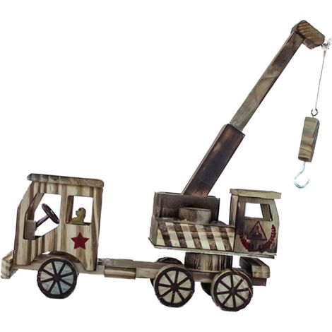 Maquette de Bois Maquette de Tracteur Jouet Fait Main Décoration pour Maison Bureau Bar Style Aléatoire (1/5)