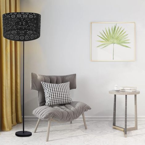 Abat-jour Décoratif Métal E27/E14 Avec Motif Fleur - Noir (1/5)