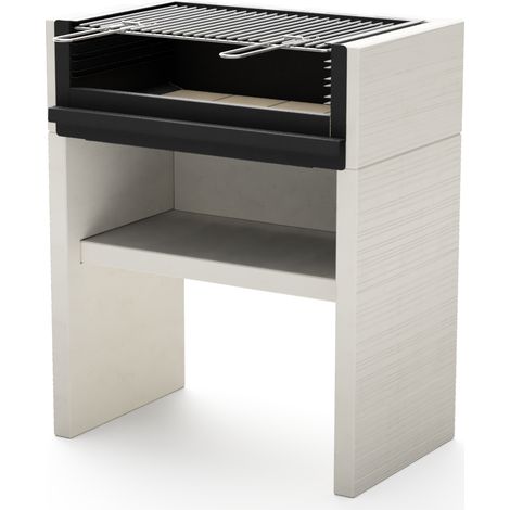 TUOZI - Barbecue fixe pour bois et charbon modèle VENIT FLEX (Gris/Blanc - 78 x 47 x 95 cm) REF: 8061 - Idéal jardin et terrasse (1/3)